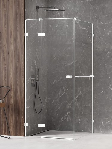 New Trendy Nz4 Kabina Avexa White 1D Kwadratowa L 110X110X200 Czyste 6mm Active Shield 2 0 Wieszak EXK-2783