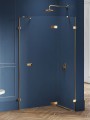 New Trendy Kabina Avexa Gold Brushed 1D Pięciokątna Asymetryczna P 100X80X200 Czyste 6mm Active Shield 2 0 Drzwi Prawe EXK-3861