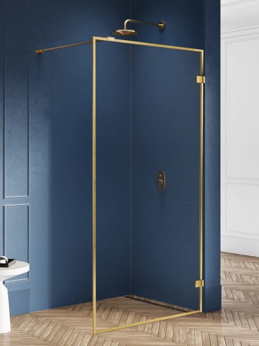 New Trendy Nz4 Kabina Avexa Gold Brushed Walk-In U 50X200 Czyste 6mm Active Shield 2 0 Ramka Alu EXK-3130