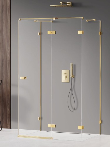 New Trendy Kabina Avexa Gold Shine 1D Kwadratowa Przyścienna P 100X100X200 Czyste 6mm Active Shield 2 0  EXK-2139