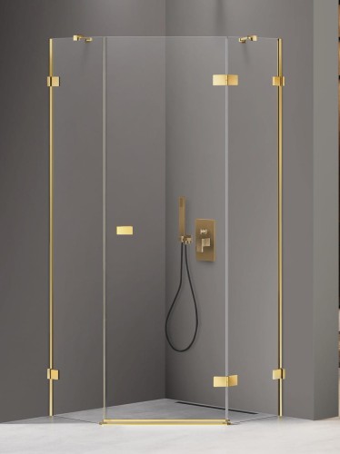 New Trendy Kabina Avexa Gold Shine 1D Pięciokątna P 90X90X200 Czyste 6mm Active Shield 2 0  EXK-3843