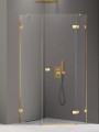 New Trendy Kabina Avexa Gold Shine 1D Pięciokątna Asymetryczna L 100X80X200 Czyste 6mm Active Shield 2 0 Drzwi Prawe EXK-3847