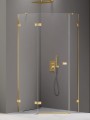 New Trendy Kabina Avexa Gold Shine 1D Pięciokątna Asymetryczna L 100X80X200 Czyste 6mm Active Shield 2 0 Drzwi Lewe EXK-3848