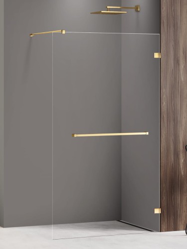 New Trendy Kabina Avexa Gold Shine Walk-In  120X200 Czyste 8mm Active Shield 2 0 Wieszak EXK-7083