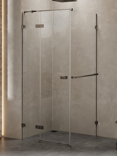 New Trendy Nz4 Kabina Avexa Gunmetal Brushed 1D Prostokątna L 110X120X200 Czyste 6mm Active Shield 2 0 Wieszak EXK-3281