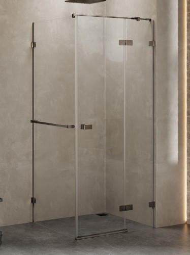 New Trendy Nz4 Kabina Avexa Gunmetal Brushed 1D Kwadratowa P 80X80X200 Czyste 6mm Active Shield 2 0 Wieszak EXK-3289