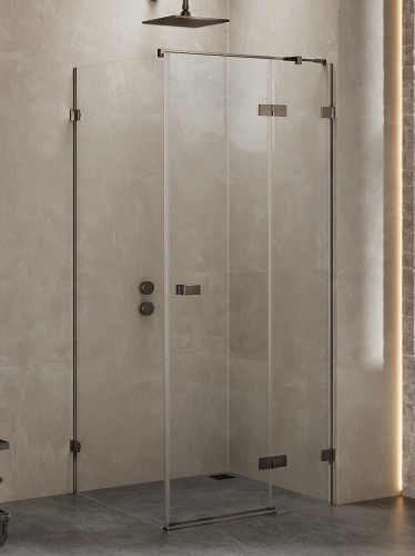 New Trendy Kabina Avexa Gunmetal Brushed 1D Kwadratowa P 90X90X200 Czyste 6mm Active Shield 2 0  EXK-3356
