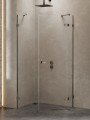 New Trendy Kabina Avexa Gunmetal Brushed 1D Pięciokątna Asymetryczna L 100X80X200 Czyste 6mm Active Shield 2 0 Drzwi Prawe EXK-3836
