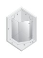 New Trendy Kabina Avexa Gunmetal Brushed 1D Pięciokątna Asymetryczna L 100X80X200 Czyste 6mm Active Shield 2 0 Drzwi Prawe EXK-3836