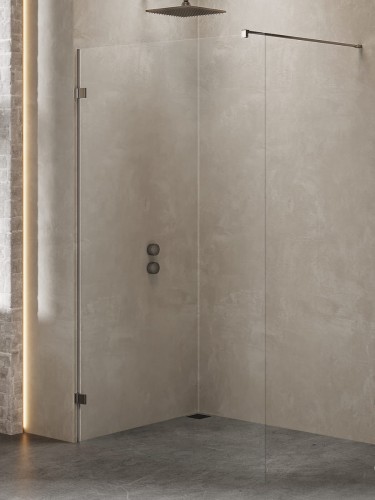 New Trendy Nz4 Kabina Avexa Gunmetal Brushed Walk-In  140X200 Czyste 6mm Active Shield 2 0  EXK-7097