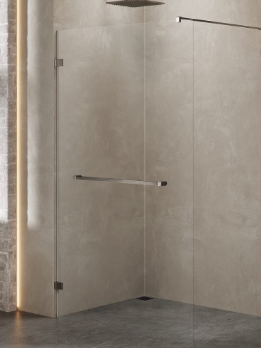 New Trendy Nz4 Kabina Avexa Gunmetal Brushed Walk-In  130X200 Czyste 8mm Active Shield 2 0 Wieszak EXK-7128