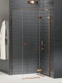 New Trendy Kabina Avexa Copper Brushed 1D Prostokątna P 100X80X200 Czyste 6mm Active Shield 2 0  EXK-3588