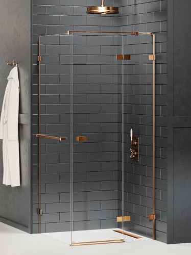 New Trendy Nz4 Kabina Avexa Copper Brushed 1D Prostokątna P 120X110X200 Czyste 6mm Active Shield 2 0 Wieszak EXK-3663