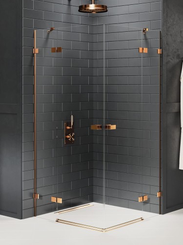 New Trendy Kabina Avexa Copper Brushed 2D Prostokątna  110X80X200 Czyste 6mm Active Shield 2 0  EXK-3680