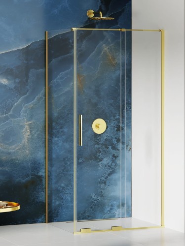 New Trendy Nz4 Kabina Smart Light Gold 1D Prostokątna U 140X120X200 Czyste 8mm Active Shield 2 0  EXK-4252