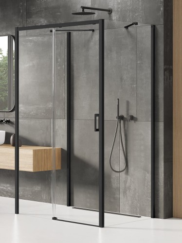 New Trendy Nz2 Kabina Prime Black 1D Prostokątna Przyścienna L 140X90X200 Czyste 6mm Active Shield 2 0  K-0926