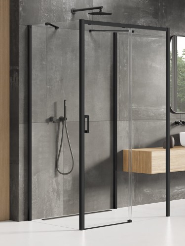 New Trendy Nz2 Kabina Prime Black 1D Prostokątna Przyścienna P 110X120X200 Czyste 6mm Active Shield 2 0  K-1609