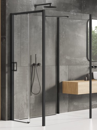 New Trendy Nz2 Kabina Prime Black 1D Kwadratowa Przyścienna P 100X100X200 Czyste 6mm Active Shield 2 0  K-1347