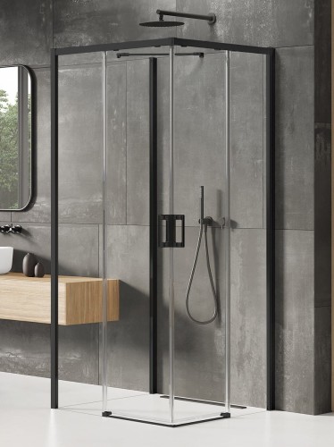 New Trendy Nz2 Kabina Prime Black 2D Prostokątna Przyścienna P 70X80X200 Czyste 6mm Active Shield 2 0  K-1525