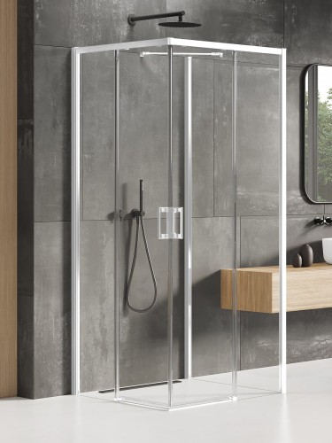 New Trendy Nz4 Kabina Prime White 2D Prostokątna Przyścienna L 100X90X200 Czyste 6mm Active Shield 2 0  K-1098