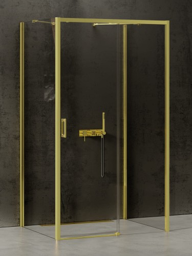 New Trendy Nz4 Kabina Prime Light Gold 1D Prostokątna Przyścienna P 160X90X200 Czyste 6mm Active Shield 2 0  K-1154