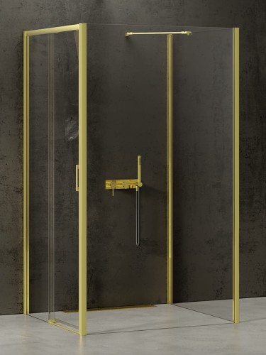 New Trendy Nz4 Kabina Prime Light Gold 1D Prostokątna Przyścienna L 120X110X200 Czyste 6mm Active Shield 2 0  K-1640