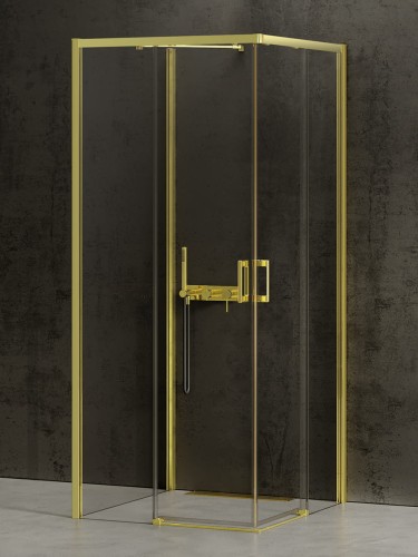 New Trendy Nz4 Kabina Prime Light Gold 2D Prostokątna Przyścienna P 70X80X200 Czyste 6mm Active Shield 2 0  K-1543