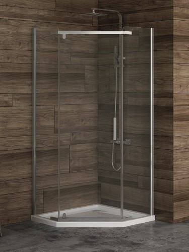New Trendy Kabina New Komfort 1D Pięciokątna U 100X80X195 Czyste 8mm Active Shield 2 0  K-0809