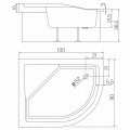 New Trendy Brodzik Maxima Asymetryczny P Biały Akrylowy 100X80X38 5 B-0368
