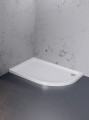 New Trendy Brodzik Maxima Ultra Asymetryczny L Biały Akrylowy 100X80X5 5 B-0334