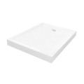 New Trendy Brodzik Mild Stone Prostokątny Biały Akrylowy 80X100X11 5 B-0528
