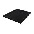 New Trendy Brodzik Mild Stone Prostokątny Czarny Akrylowy 80X100X4 5 B-0591