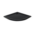 New Trendy Brodzik Mild Stone Półokrągły Czarny Akrylowy 80X80X4 5 B-0579