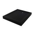 New Trendy Brodzik Mild Stone Prostokątny Czarny Akrylowy 90X110X11 5 B-0576