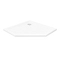 New Trendy Brodzik Mild Stone Pięciokątny Biały Akrylowy 90X90X4 5 B-0540