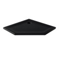 New Trendy Brodzik Mild Stone Pięciokątny Czarny Akrylowy 90X90X4 5 B-0582