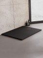 New Trendy Brodzik Mori Prostokątny Czarny Konglomeratowy 100X80X3  B-0403