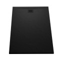 New Trendy Brodzik Mori Prostokątny Czarny Konglomeratowy 100X90X3  B-0404