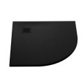 New Trendy Brodzik Mori Półokrągły Czarny Konglomeratowy 90X90X3 B-0474