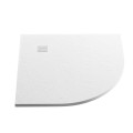 New Trendy Brodzik Mori Półokrągły Biały Konglomeratowy 90X90X3  B-0451