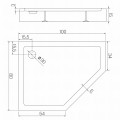 New Trendy Brodzik New Azura Asymetryczny L Biały Akrylowy 100X80X15 B-0416