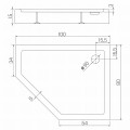 New Trendy Brodzik New Azura Asymetryczny P Biały Akrylowy 100X80X15  B-0417