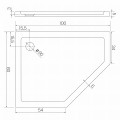 New Trendy Brodzik New Azura Asymetryczny P Biały Akrylowy 100X80X5 B-0419