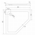 New Trendy Brodzik New Azura Pięciokątny Biały Akrylowy 80X80X5  B-0415