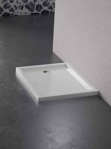 New Trendy Brodzik New Cantare Prostokątny Biały Akrylowy 120X70X4 5 B-0468
