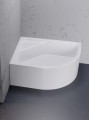 New Trendy Brodzik New Maxima Asymetryczny L Biały Akrylowy 120X85X41 B-0378