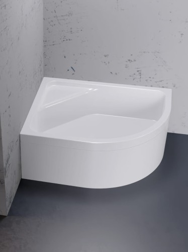 New Trendy Brodzik New Maxima Asymetryczny L Biały Akrylowy 120X85X41 B-0378
