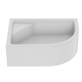 New Trendy Brodzik New Maxima Asymetryczny L Biały Akrylowy 120X85X41 B-0378