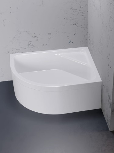 New Trendy Brodzik New Maxima Asymetryczny P Biały Akrylowy 120X85X41 B-0379