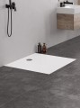 New Trendy Brodzik Nex Kwadratowy Biały Konglomeratowy 100X100X3 5 B-0455